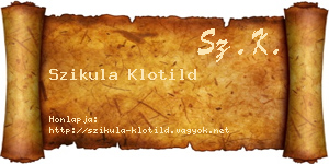 Szikula Klotild névjegykártya